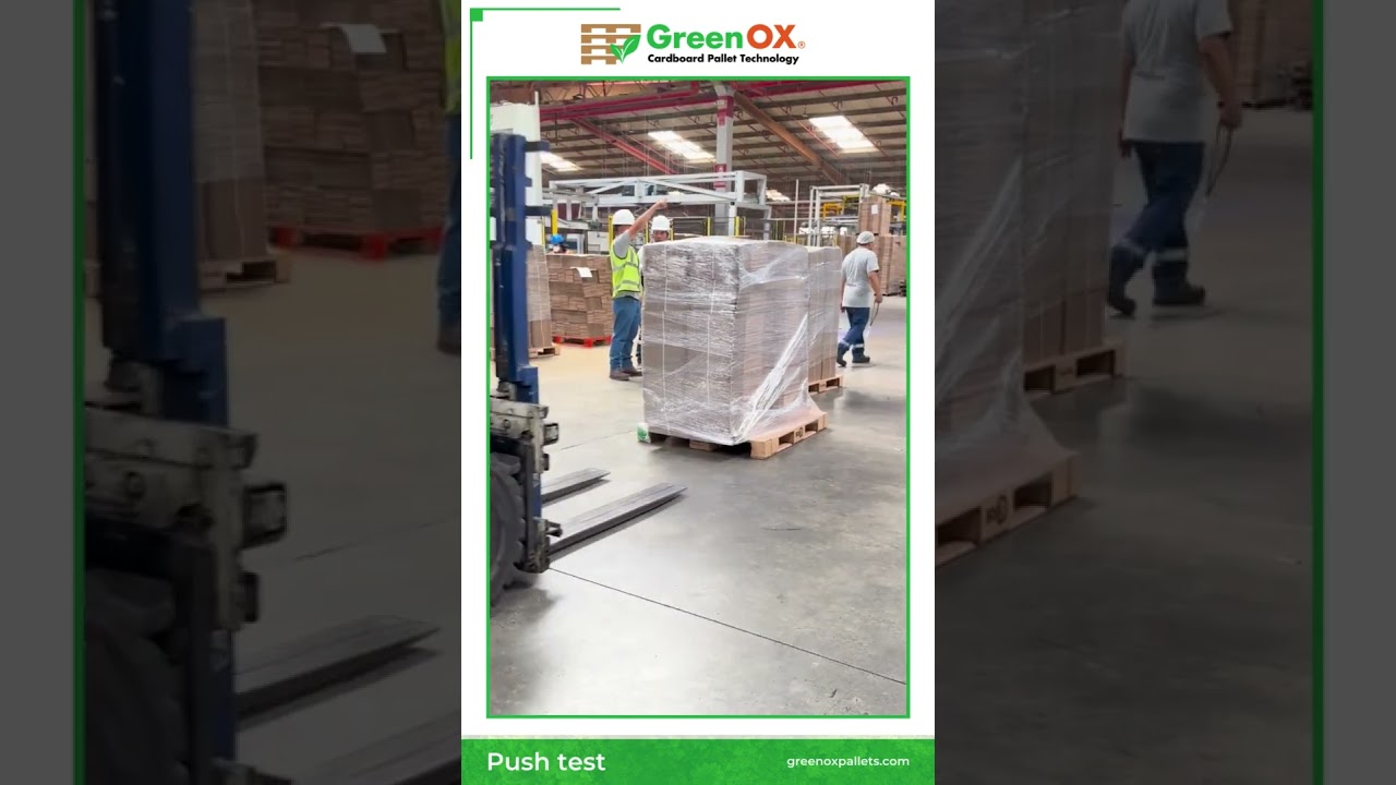 Cardboard Pallet Test &ndash; Push Support Boxes with a Forklift