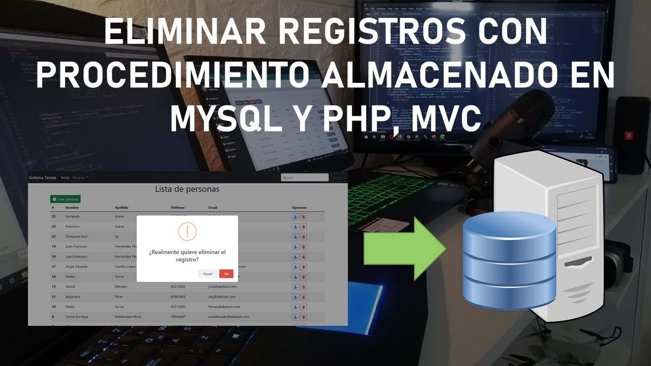 Eliminar Registros con Procedimiento Almacenado en MySQL y PHP - Clase 30