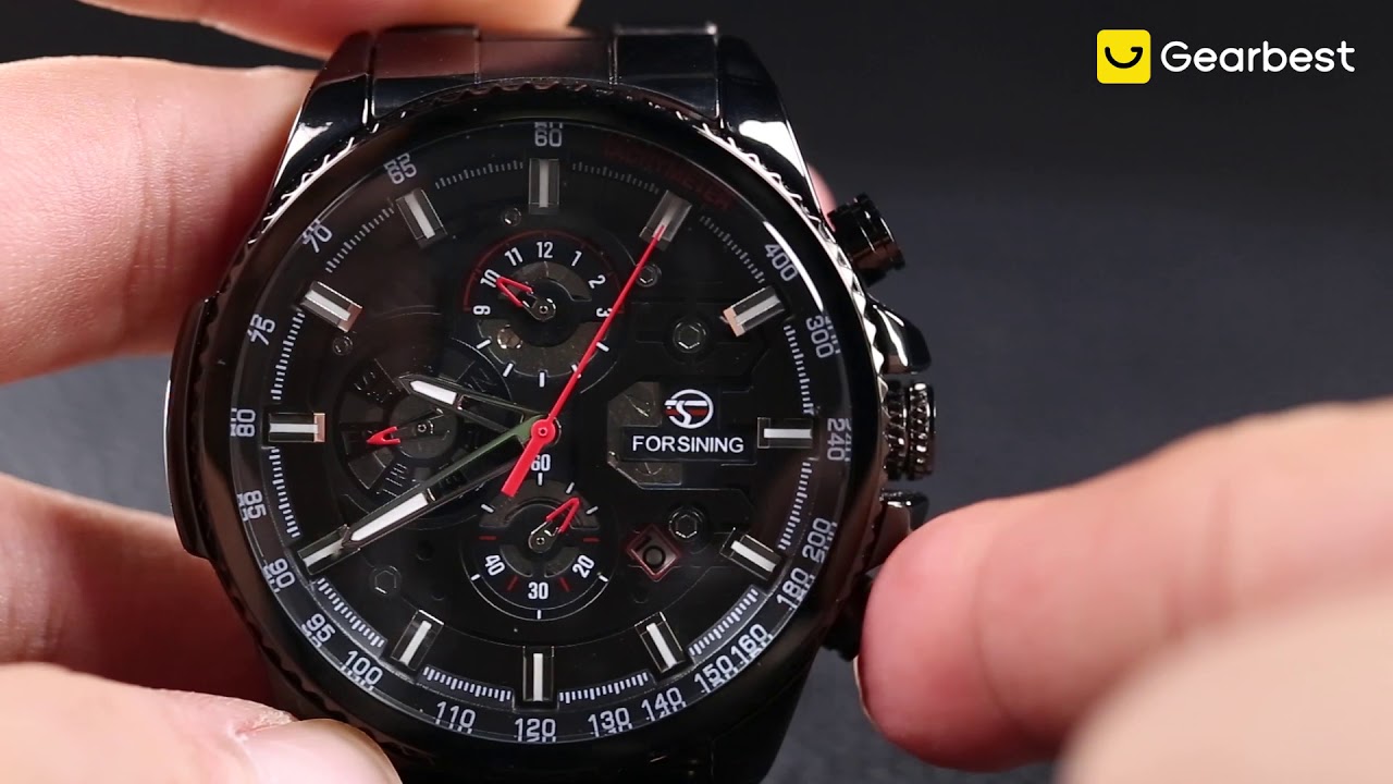 FORSINING F091 Men'S Waterproof Six-Needle Automatic Mechanical Watch - Gearbest.com