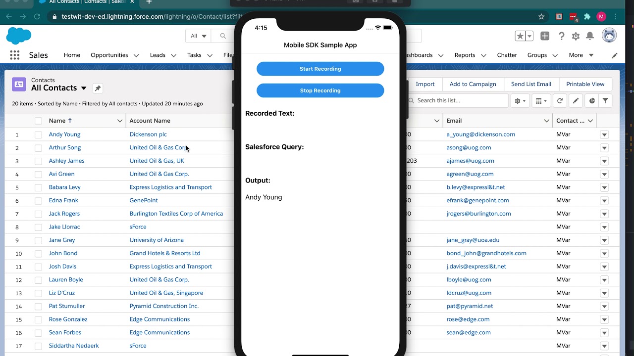 Use Salesforce.com with voice commands from a React Native App | Wit.ai