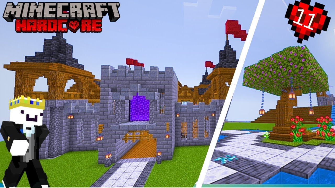 Built a Beautiful Castle & Custom Tree in Minecraft 😍🌳