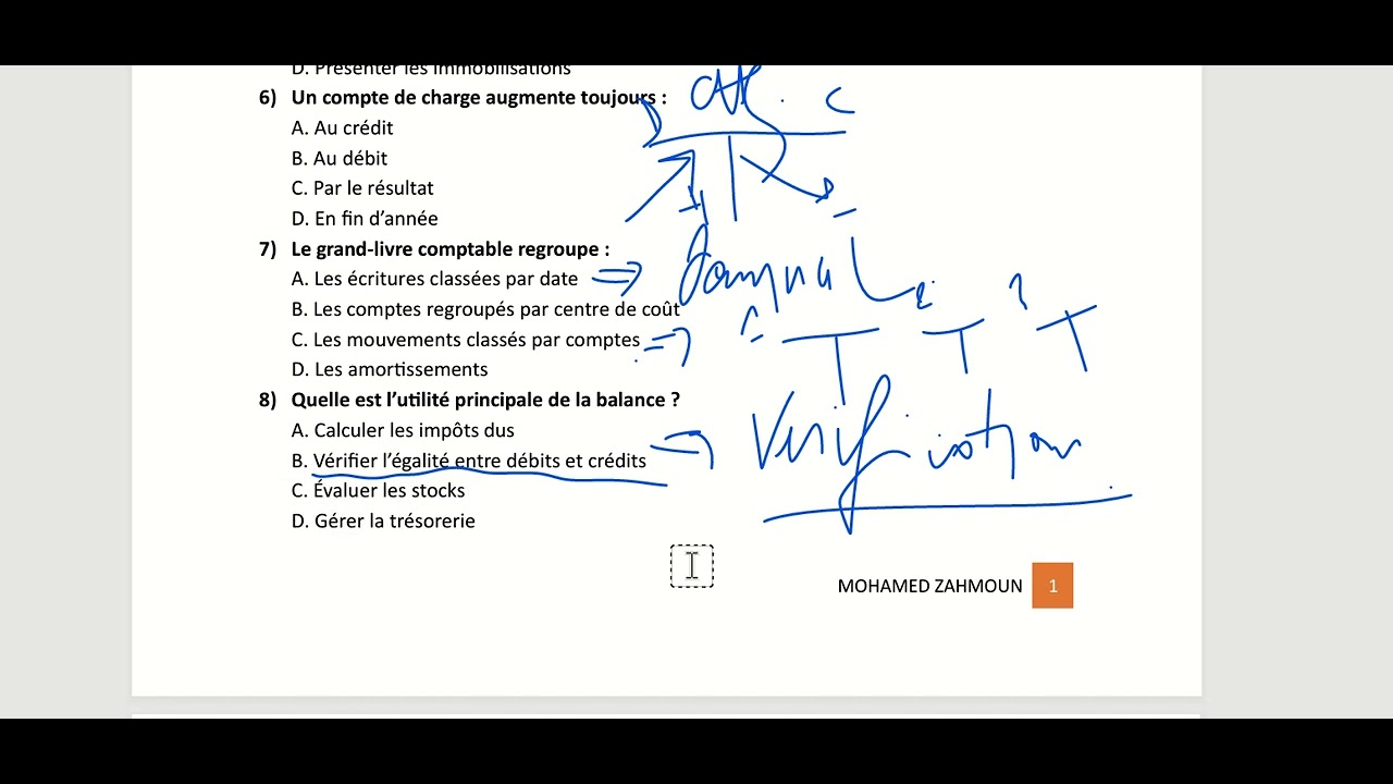 QCM – Comptabilité Générale 1