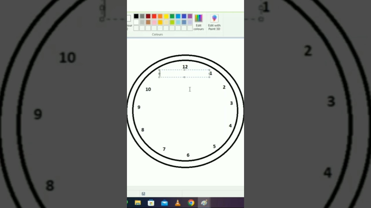 MS पेंट में दीवार घड़ी कैसे बनाएं || how to make wall clock #shorts #video #mspaint