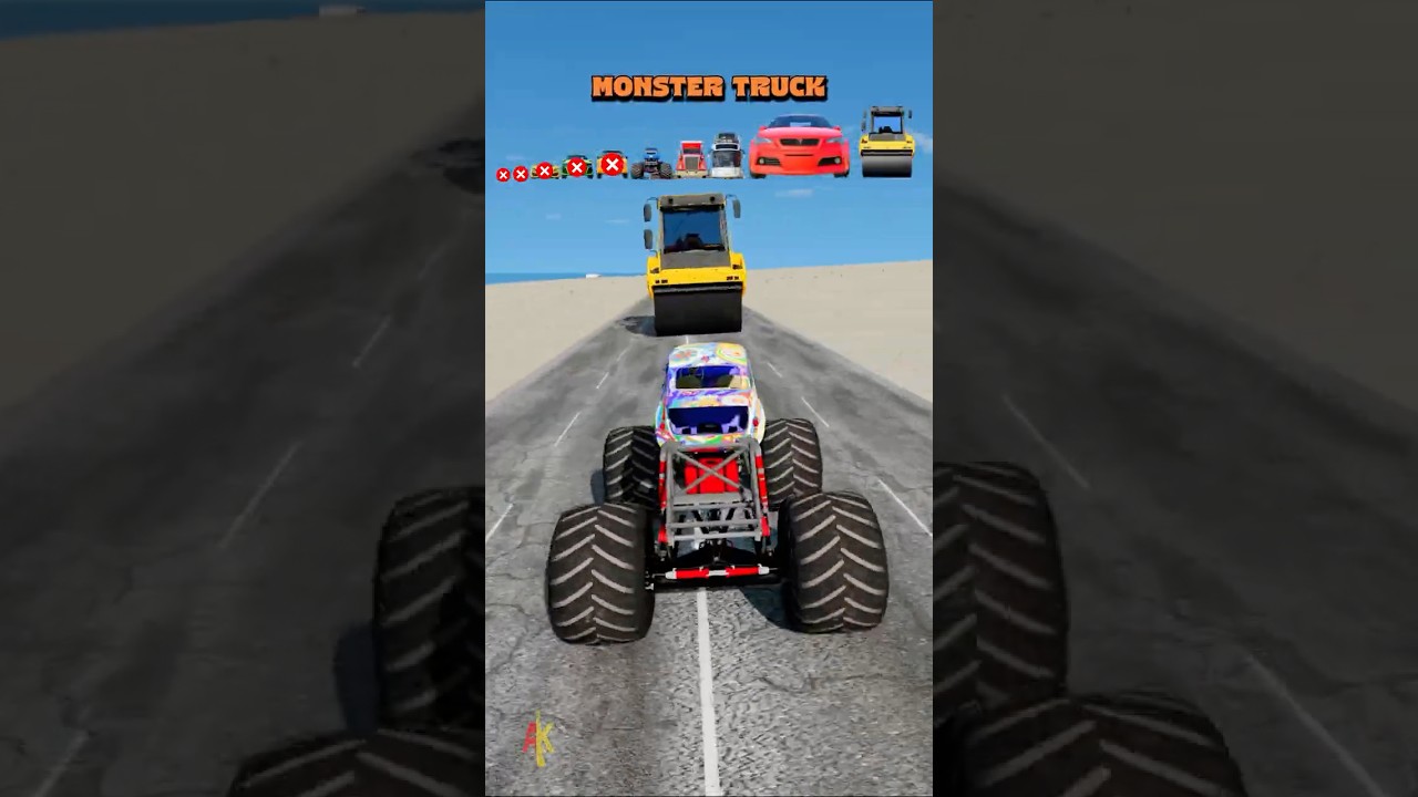 Cars vs. Giant Road Roller 🤯 #shorts