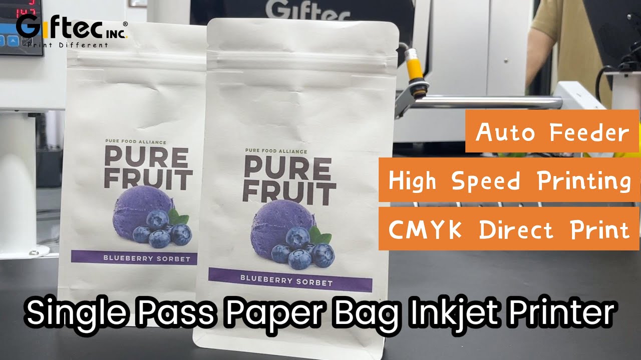 Digital Pouch Printing Machine - Auto Feeder + Print all in one Single Pass Paper Bag Printer