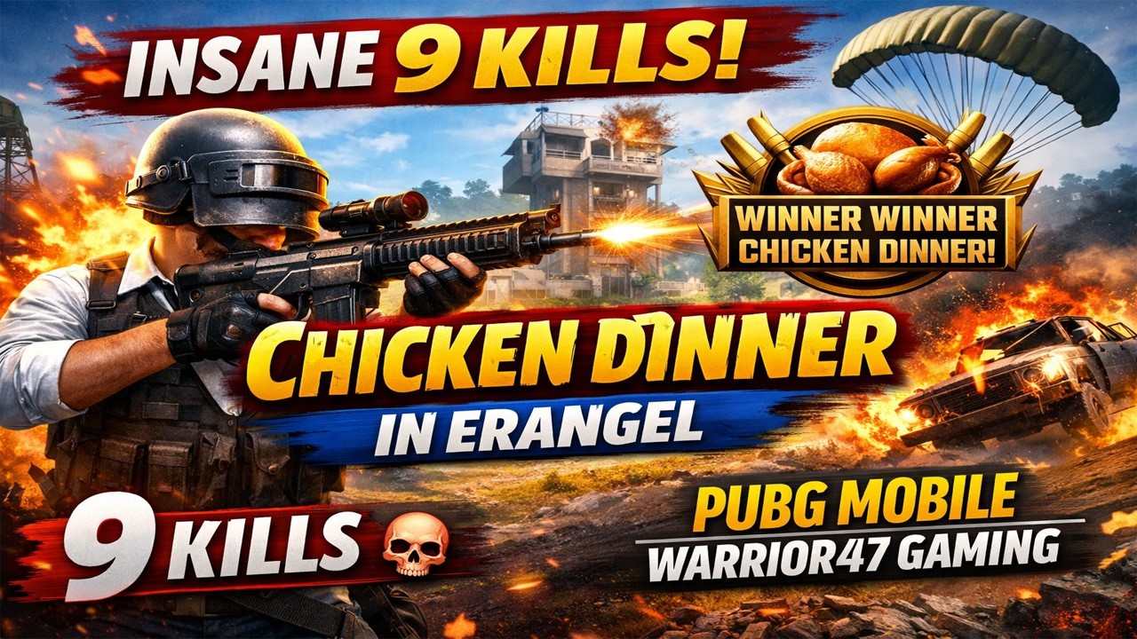Insane 9 Kills Chicken Dinner in Erangel | Erangel Full Gameplay | PUBG Mobile | Warrior47 Gaming