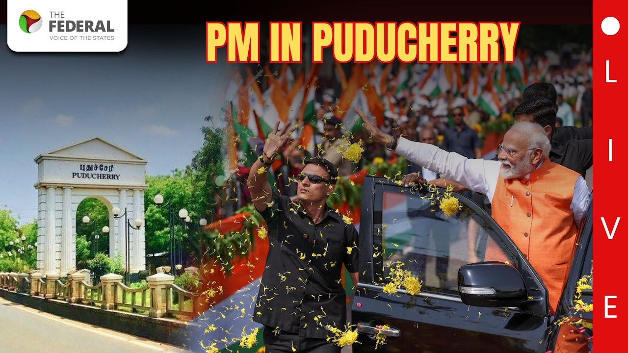 LIVE: PM Modi holds mega rally in Puducherry ahead of polls