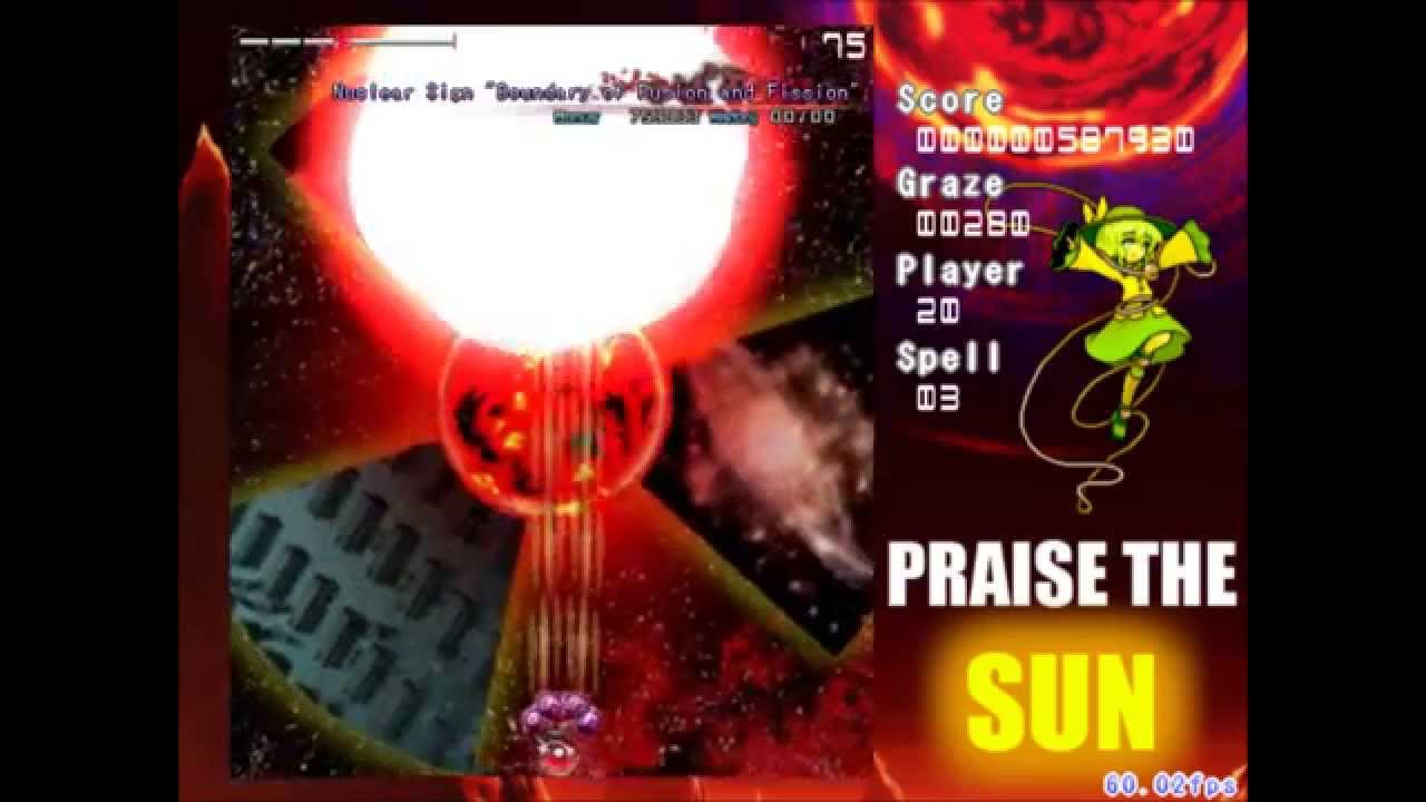 [Danmakufu] Praise the Sun! - Utsuho Reiuji Boss Battle (Troll Script)