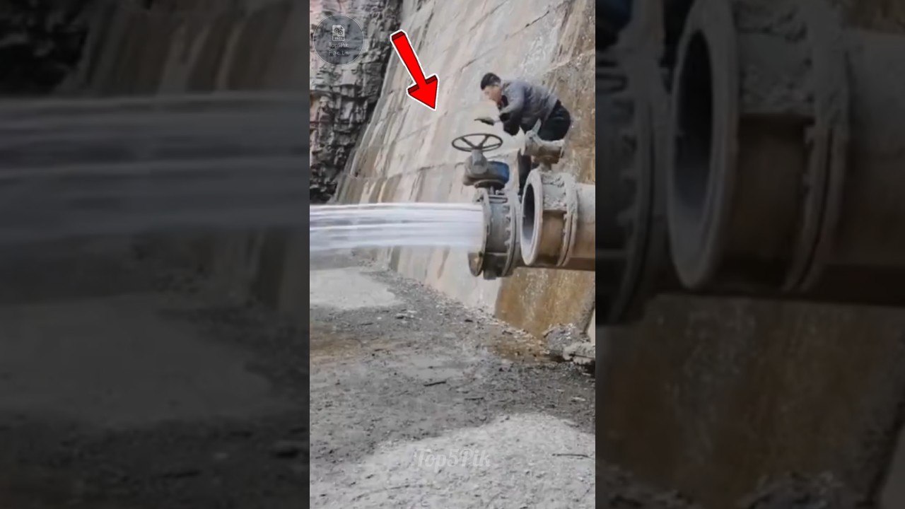 Ужасающий сброс воды из плотины! 😲 #шорты