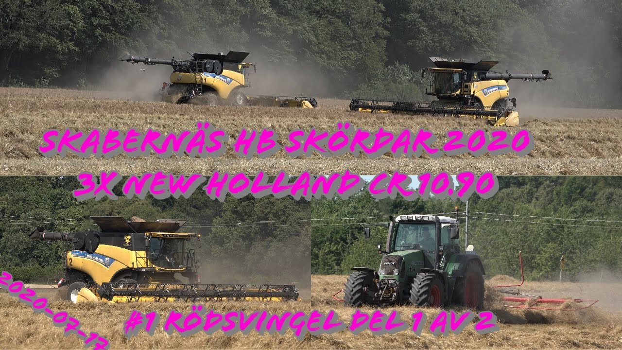 SkaberNäs HB Skördar 2020 3X New Holland CR 10.90 #1 Rödsvingel del 1 av 2 2020-07-17