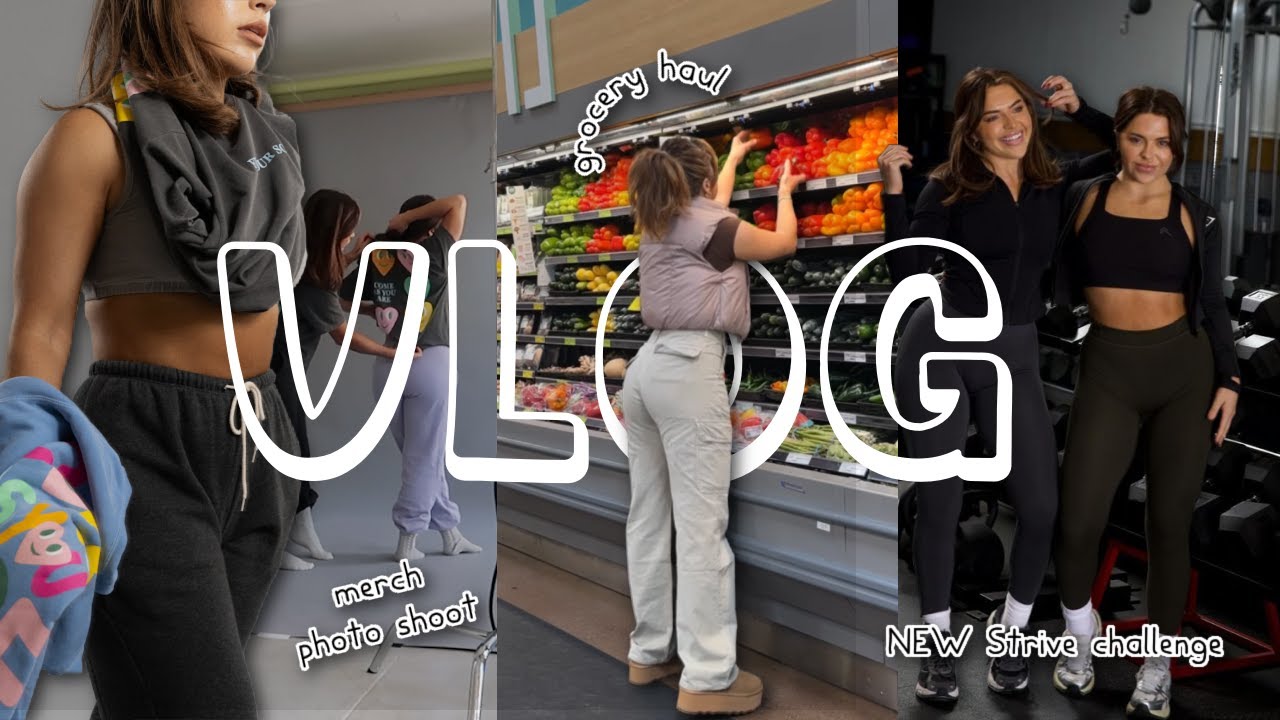 VLOG- merch shoot, workout, grocery haul