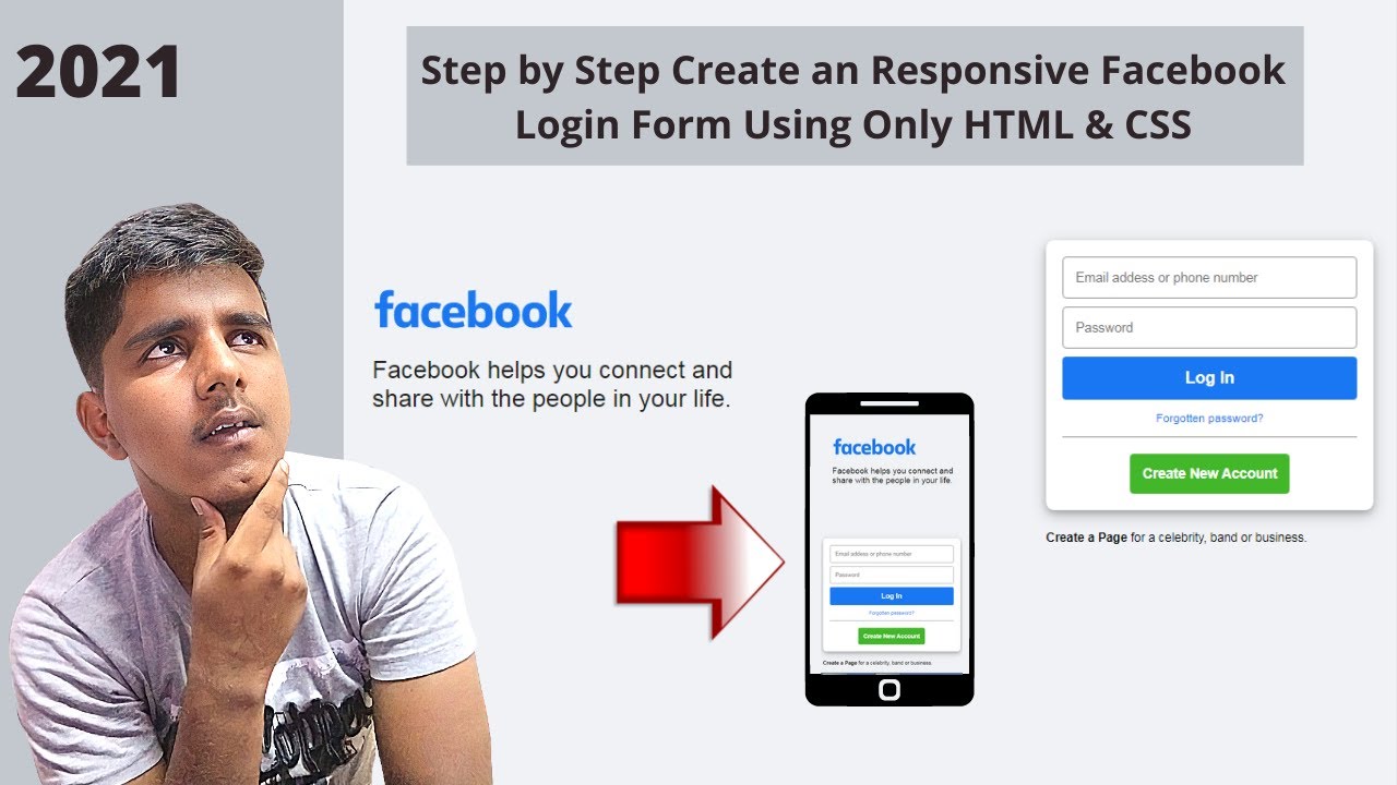 How to Create Responsive Facebook Login Form Using Only HTML & CSS