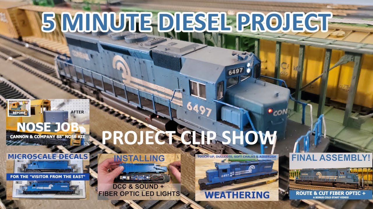 Clip Show: Complete Conrail HO Scale Diesel Locomotive Paint Project in 5 Minutes!