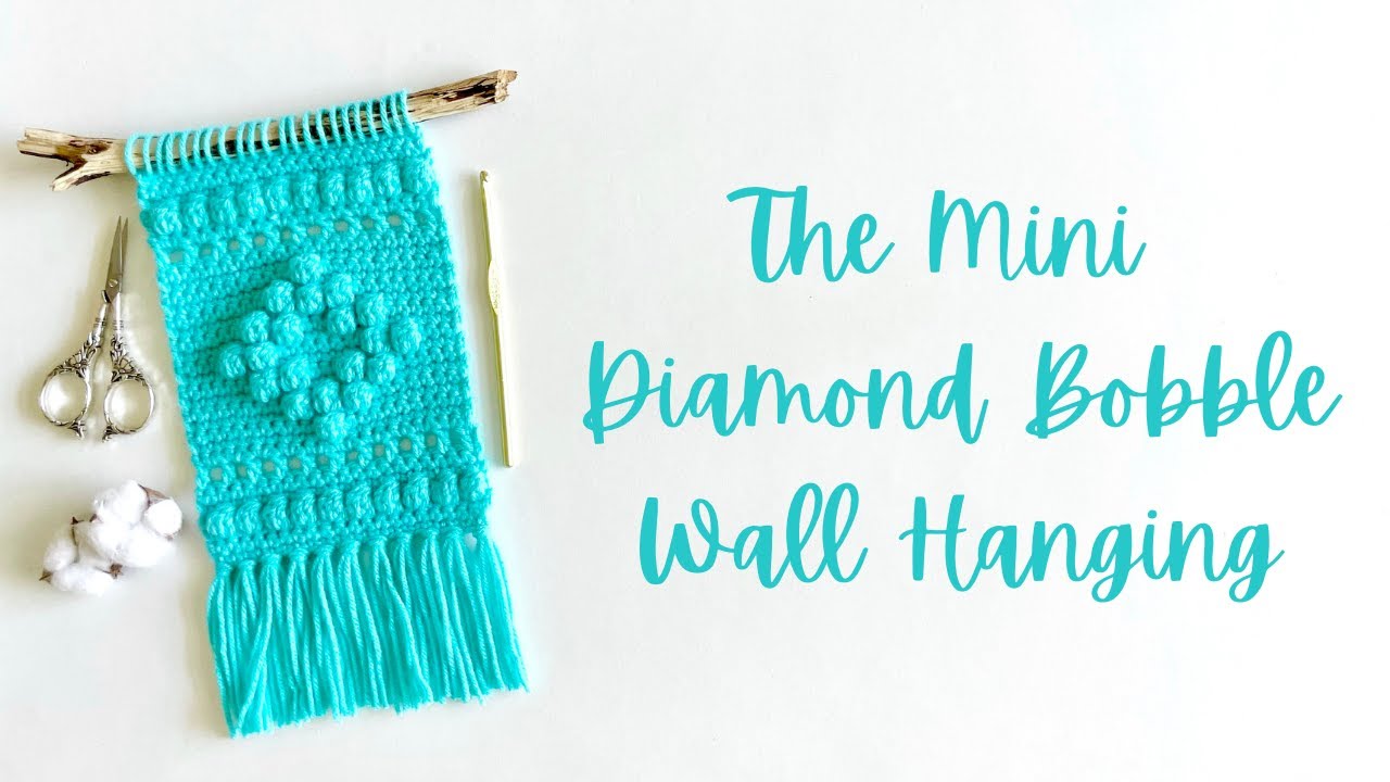 How to Crochet the Mini Diamond Bobble Wall Hanging | Beginner Crochet Pattern | DIY Wall Hanging