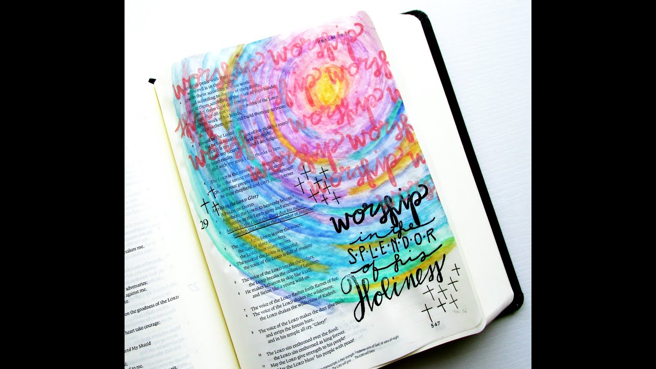Bible Journaling Worship Paint Swirl process video neocolor II Tai Bender for Illustrated Faith