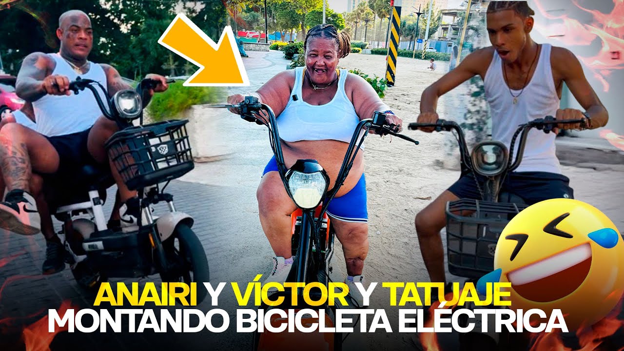 ANAIRI Y VICTOR Y TATUAJE MONTANDO BICICLETA ELECTRICA 