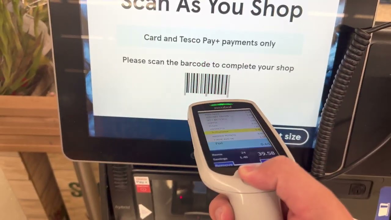 NCR Scan as you shop checkout at Tesco extra Pitsea part 1