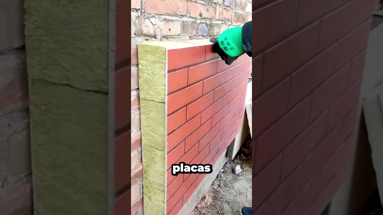 Placas de lana de roca con acabado de ladrillo en pared exterior