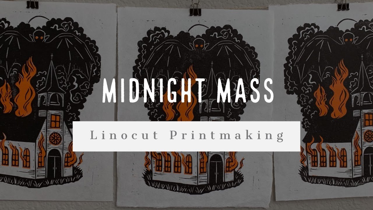 Midnight Mass | Linocut Multiblock Printmaking (Full Process!)