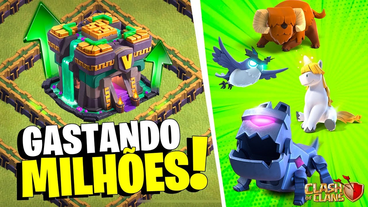 GASTEI MAIS DE 100 MILHÕES NO NOVO CV14! LIBEREI OS PETS E MUITO MAIS! CLASH OF CLANS