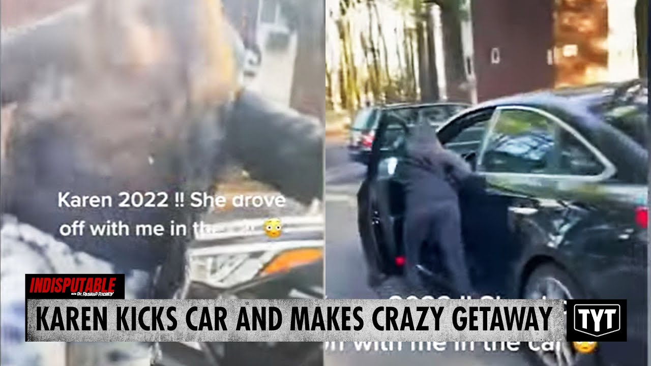 Karen Kicks Car And Makes Crazy Getaway