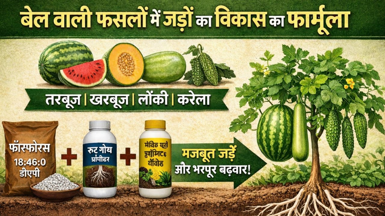 बेल वाली फसलों की जड़ ग्रोथ बनाएं मजबूत | जड़ें होंगी मोटी – उत्पादन डबल | DPS Farming