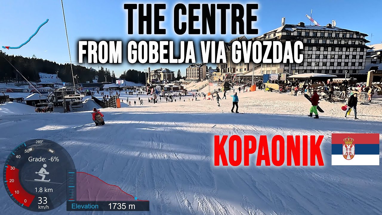 [4K] Skiing Kopaonik, Gobelja to The Centre via Gvozdac, Staze 11 19b 19 8a 7, Serbia GoPro HERO13