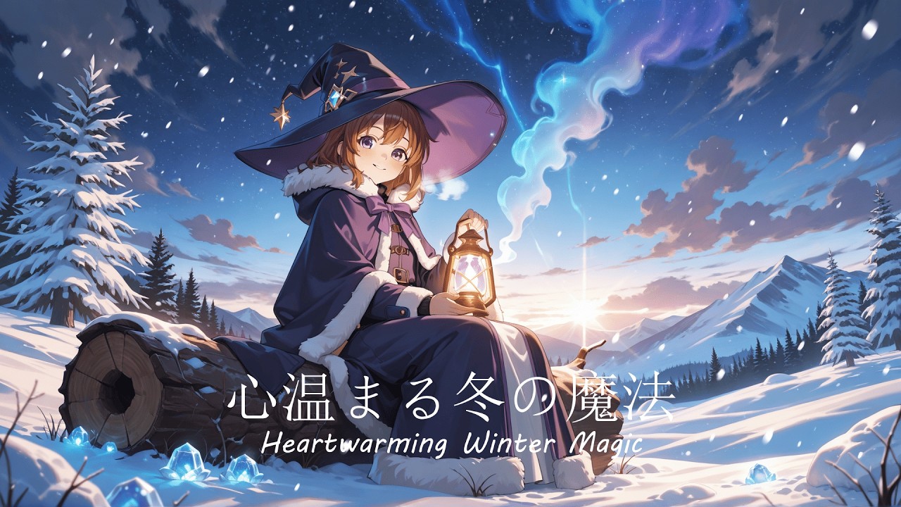 【リラックスBGM】心温まる冬の魔法❄️銀世界の村で見習い魔女と過ごす癒やしのピアノBGM｜睡眠・読書 (Relaxing Winter Piano BGM)