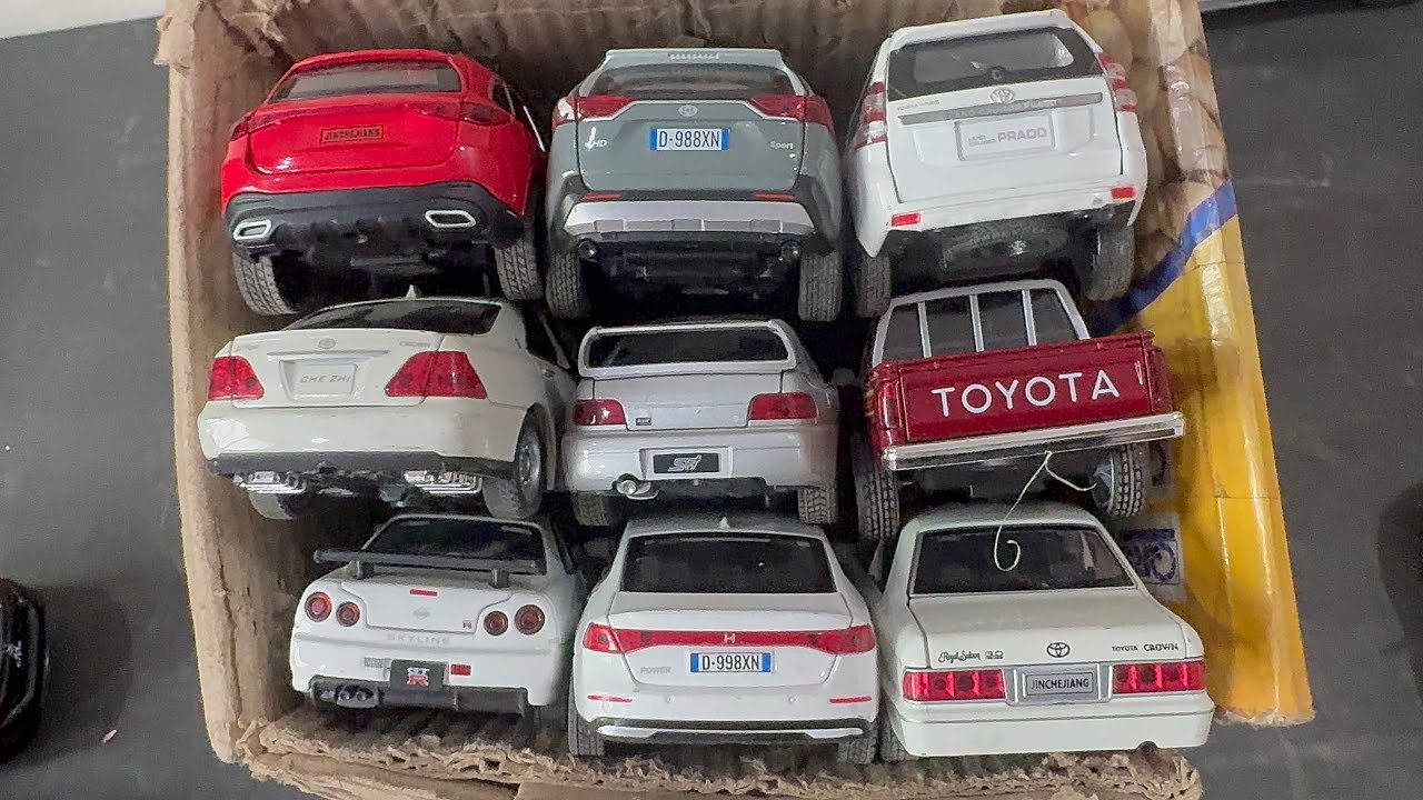 Lets Pick Up Box of Model Cars,Toyota,Mercedes,nissan,Honda,Supra,Aubaru,Mini Cars,