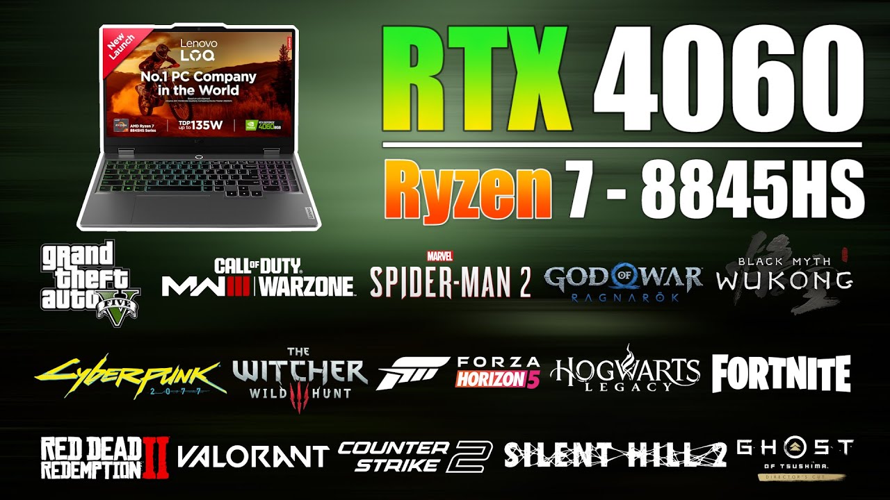 Lenovo LOQ : Ryzen 7 8845HS RTX 4060 - Test in 15 Games in 2025