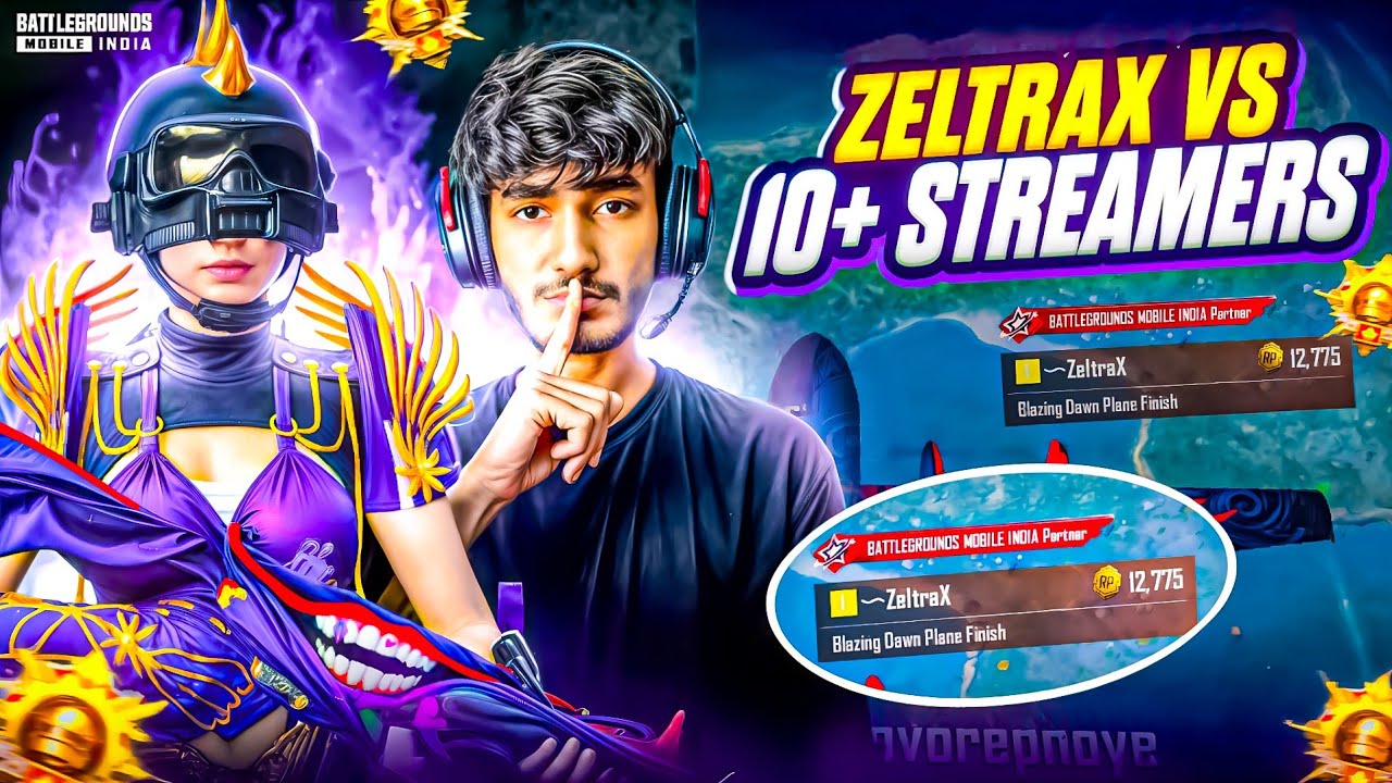 ZeltraX vs 10+ STREAMER* 🔱 | I Played as @1NonlyZeltraX for 24hours. 😳🔥 #bgmi