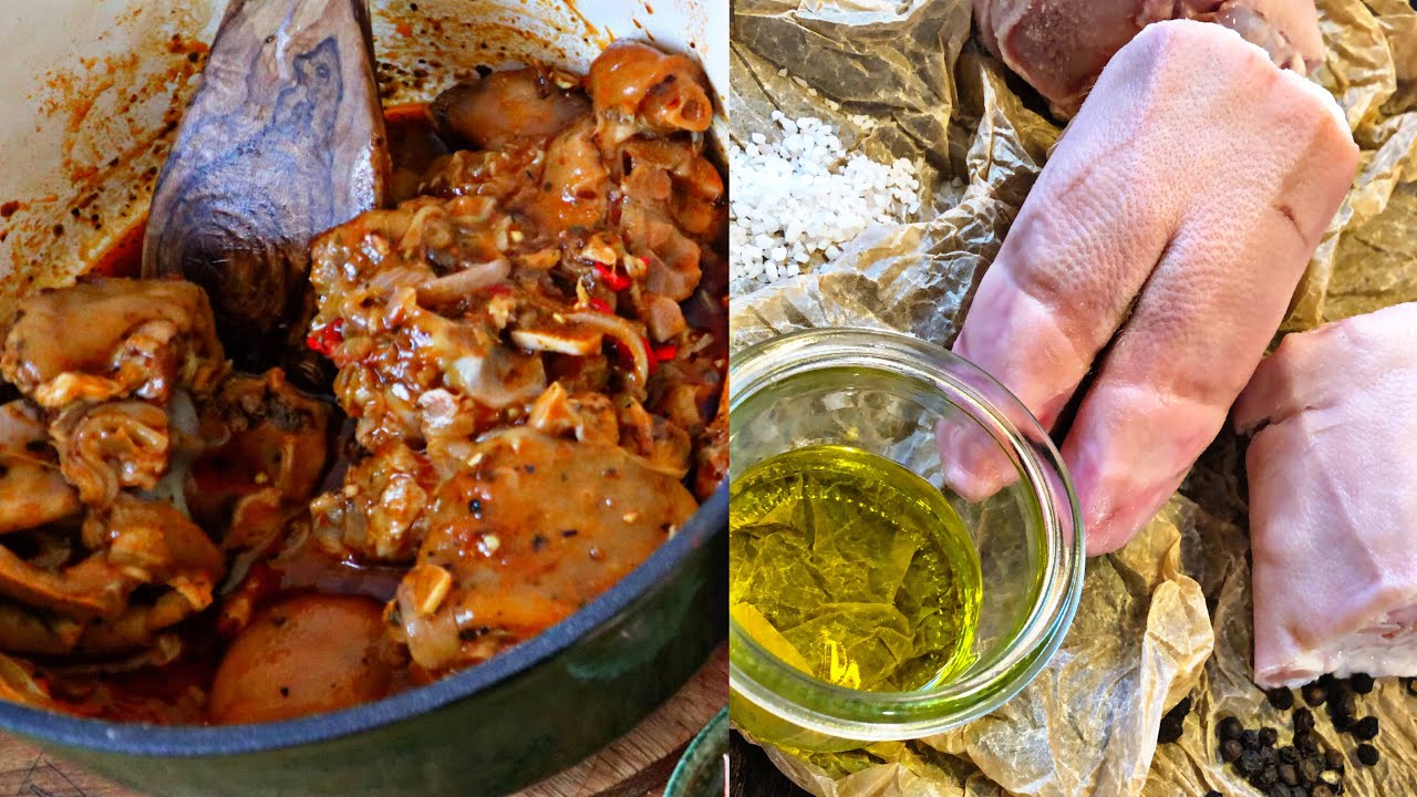 Ngatha le Dumpling| Spicy Pig's Trotters, Pork Trotters| South African Food| Cooking ASMR|Manqina