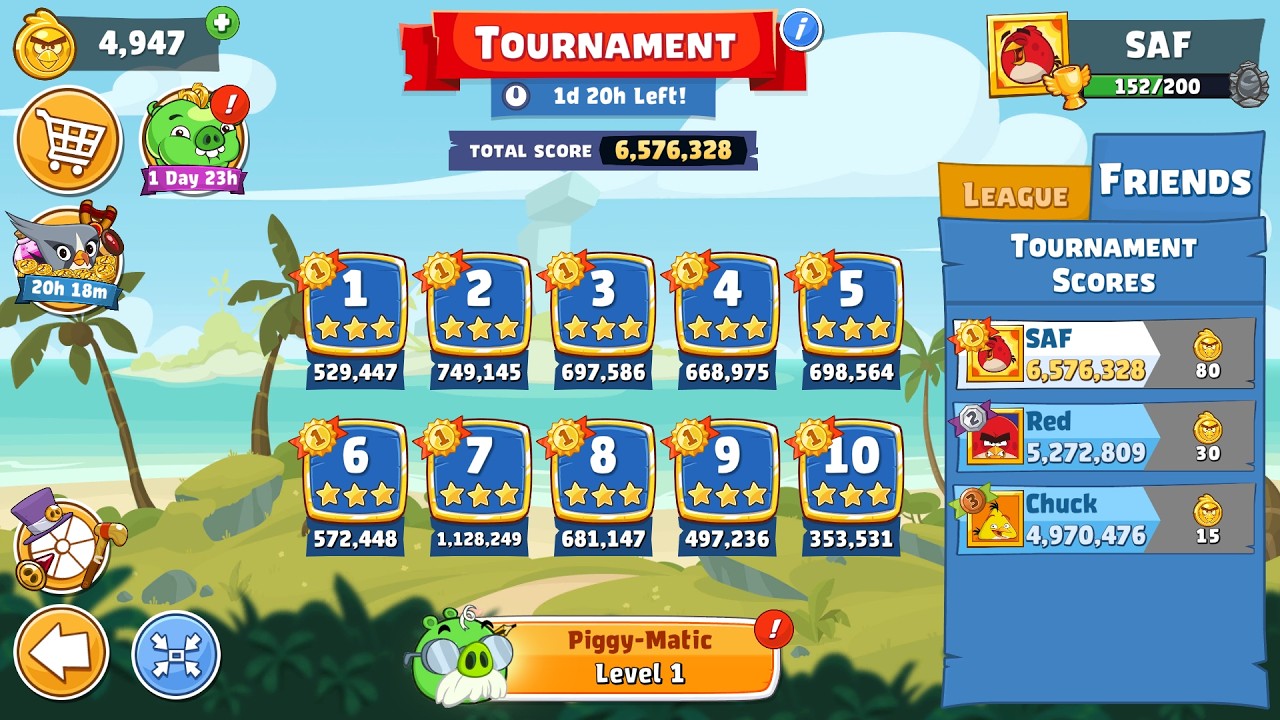 Angry Birds Friends. Tournament (11.06.2026). All levels 3 stars. Passage from Sergey Fetisov