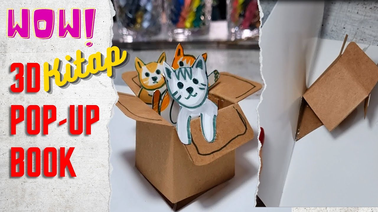 Üç Boyutlu Kitap Yapımı| How to make a Pop-Up Book | 3 D Book Tutorial | 3D Kitap | Do it yourself