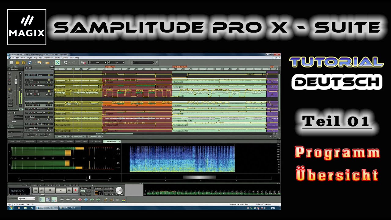 Samplitude Pro X - Tutorial Teil 01 - Übersicht