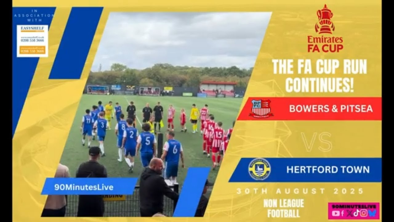 FA CUP highlights of the game between Bowers & Pitsea v Hertford Town #football #facup