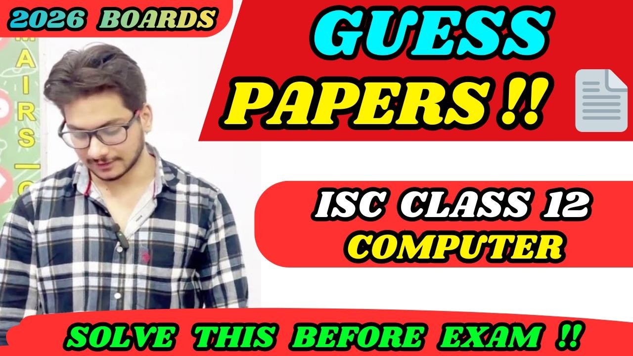 ISC Class 12 Computer Science Sample Paper 2026 | Board Pattern Practice | Solve Before Exams