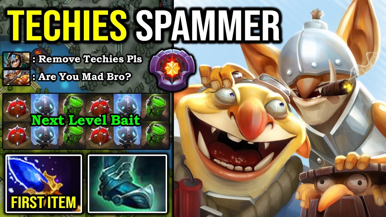 This is HOW Master Techies Spammer Offlane with First Item Scepter + Next LVL Blast Off DotA 2