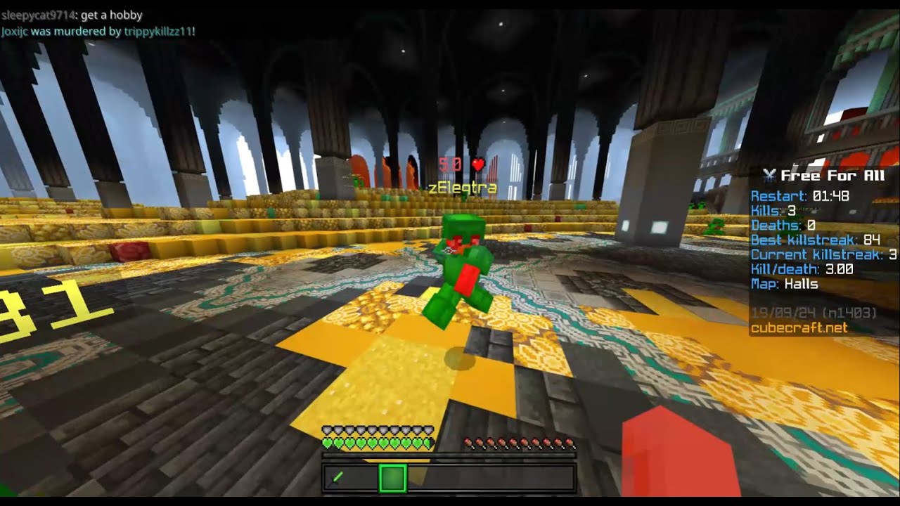 Cubecraft FFA part 18 (new map!! halls)
