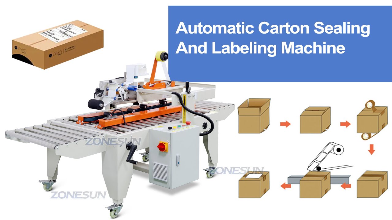 How To Use ZS-FKC4650 Automatic Carton Sealing And Labeling Machine