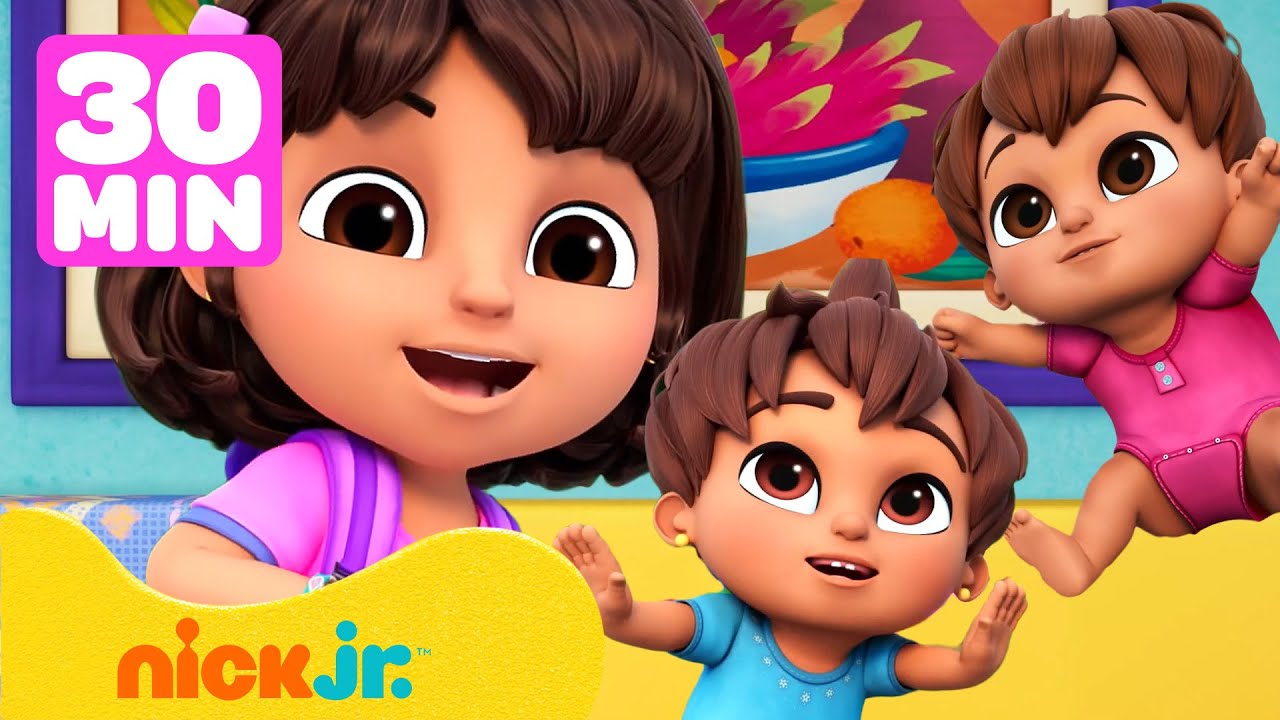 Dora | ¡La hermana mayor Dora cuida a sus hermanas gemelas! | 30 minutos 👯 | Nick Jr. en Español