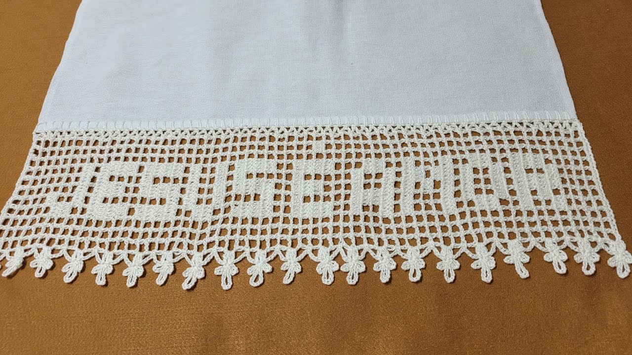Barra de Pano de Prato de Crochê - Páscoa - Jesus é Amor - 571