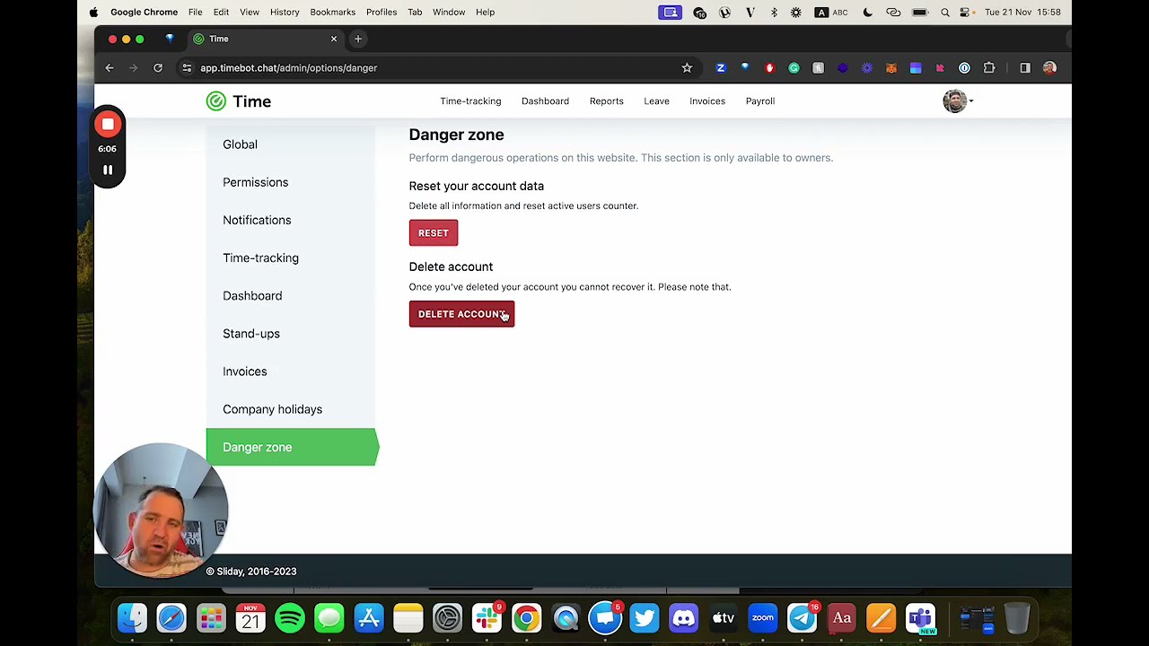 Time for Slack &mdash; Settings