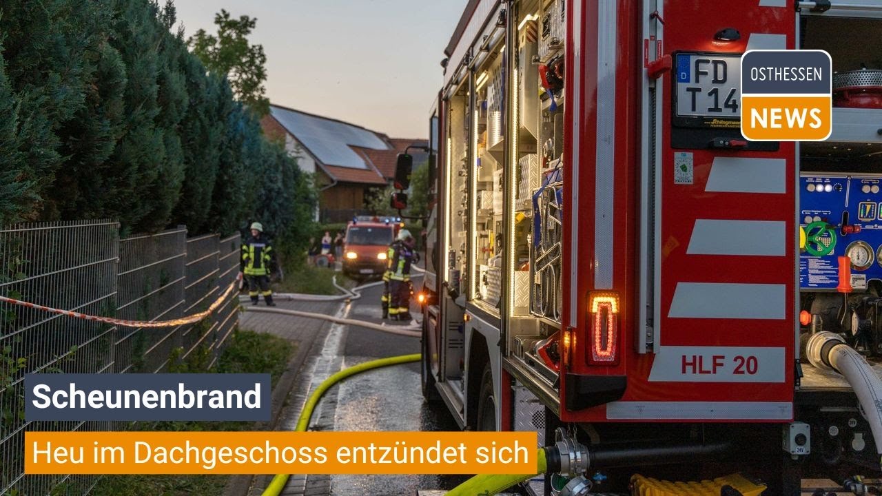 TANN (RHÖN): Feuer in Neuswarts - Heu im Dachgeschoss entzündet sich