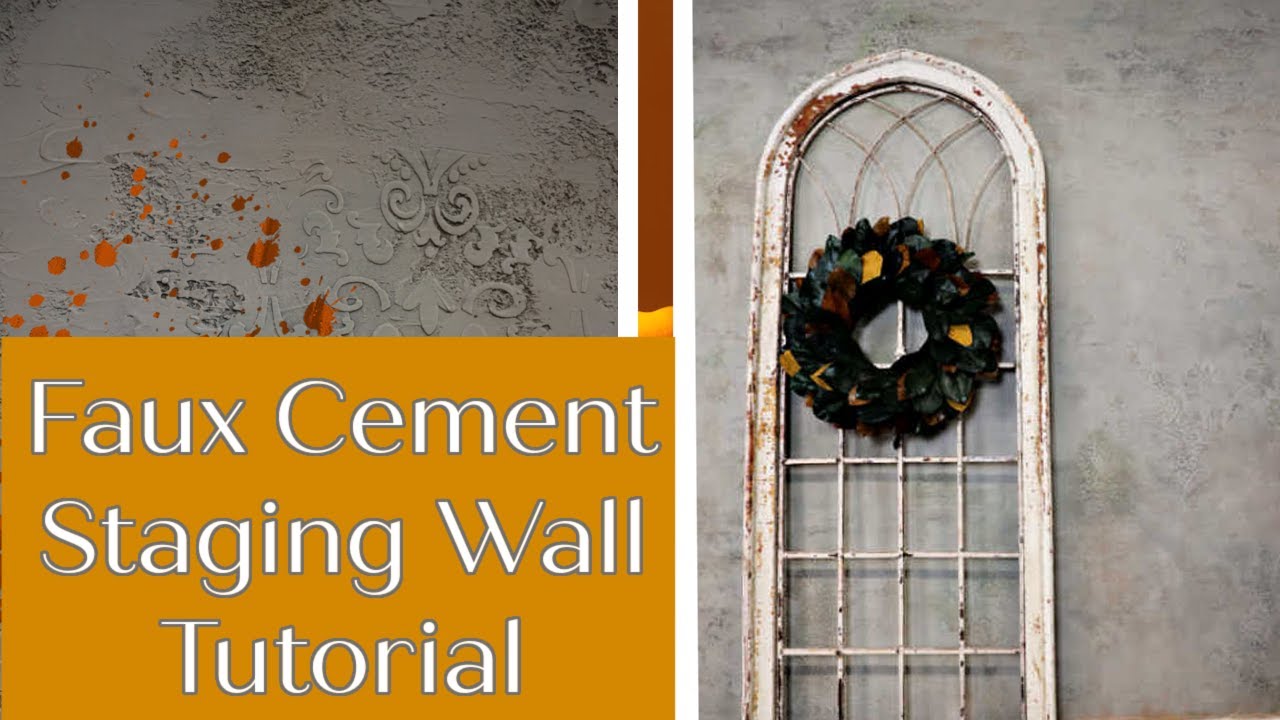 How to Create an Industrial Faux Cement Staging Wall DIY