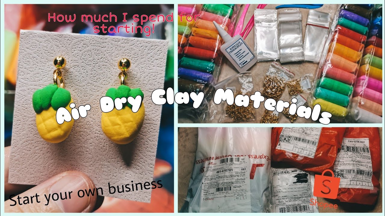 Studio Vlog XV ° Things You Need to Start a Air Dry Clay Earrings Business 🤍 how much I spend💰