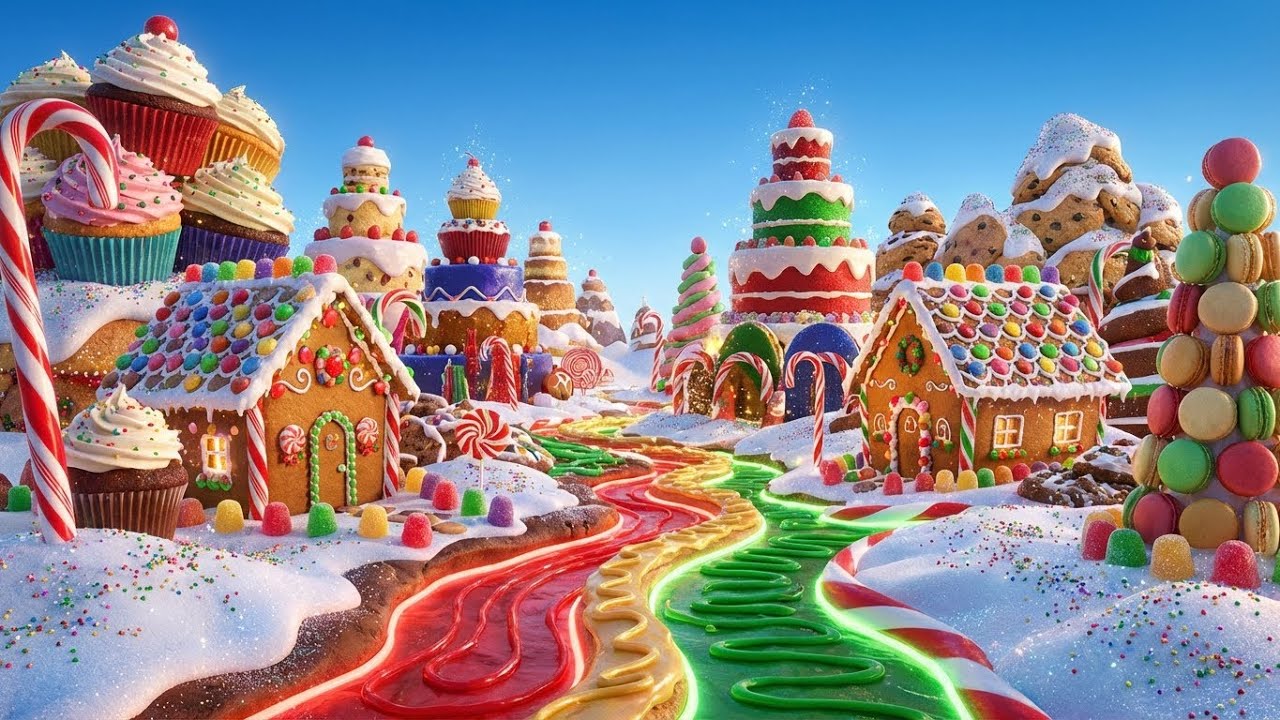 🧁 Magical Christmas Dessert World ✨ | Cozy Holiday Music & Ambience