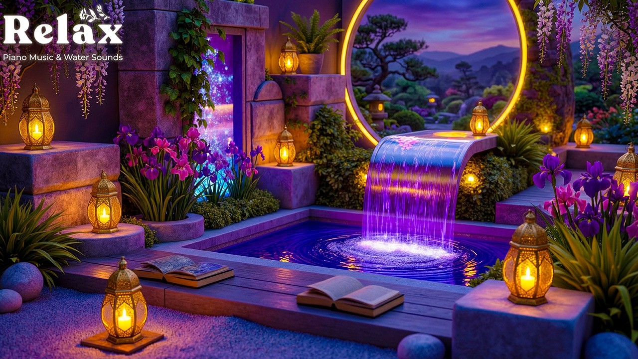 Relaxing Piano + Water Flow 🌿 Healing Meditation, Anxiety Reduction & Calm
