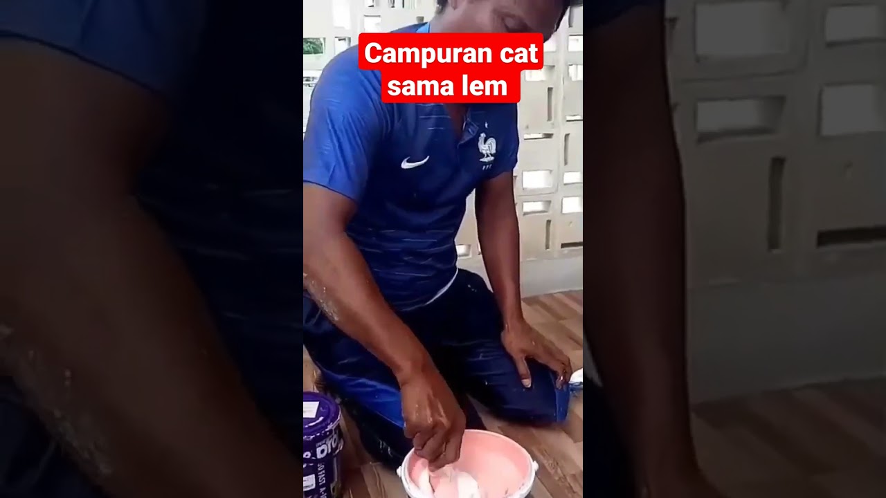 Cara mencampur cat dengan lem agar warna tidak budar #shorts