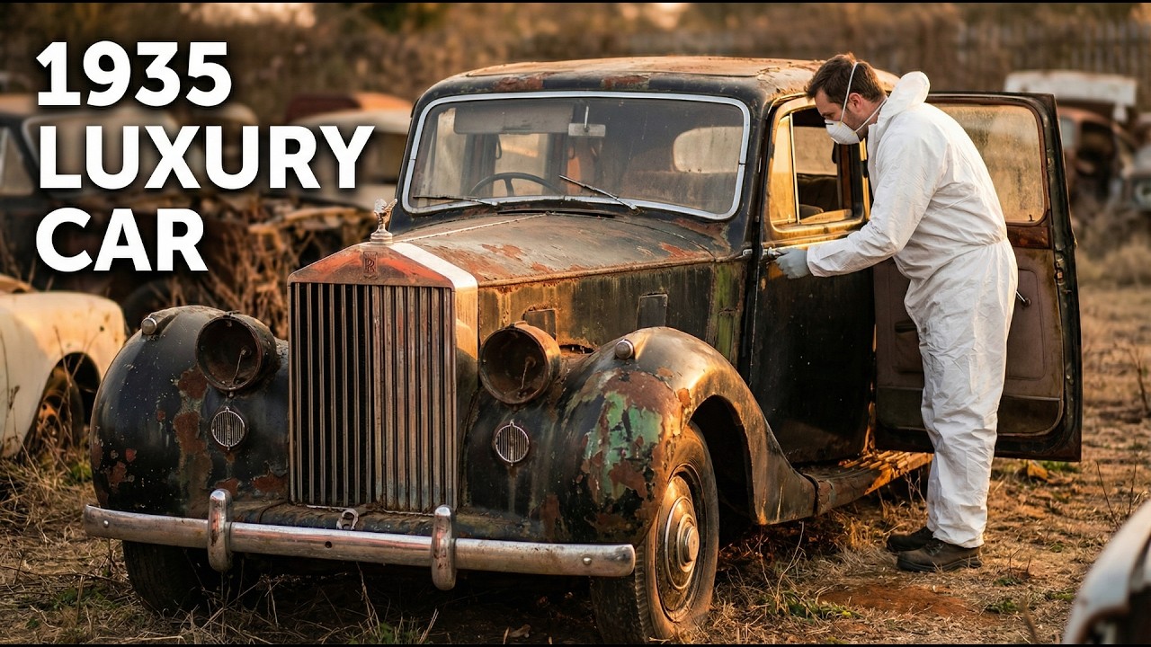 ASMR | Abandoned 1935 Pre-War Luxury Automobile Full Restoration - Satisfying 4K POV